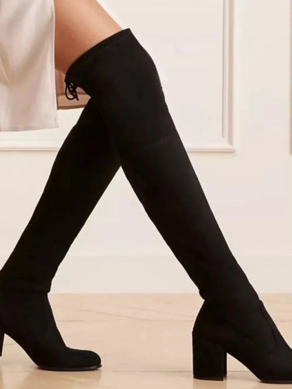 ✅ Stuart Weitzman Over The Knee Boots Tieland in Black Suede
